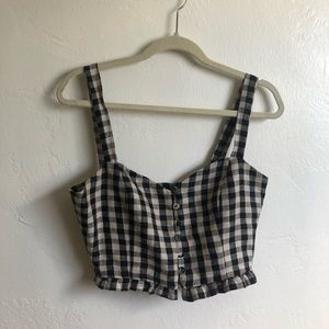 Reformation Jane Check Linen Tank